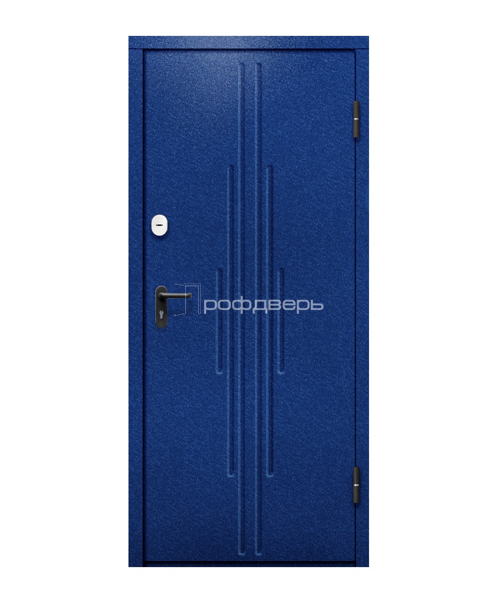 Синяя входная дверь с терморазрывом и порошковым напылением –  в .